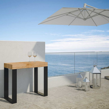 Console Tecno pieds anthracite - Console extensible 90x40/196 cm Tecno Small Premium chêne naturel pieds anthracite