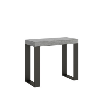 Console Tecno pieds anthracite - Console extensible Tecno 90x40/300 cm frêne blanc pieds anthracite