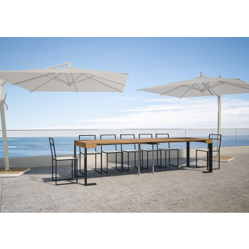 Console Tecno pieds anthracite - Console extensible Tecno 90x40/300 cm frêne blanc pieds anthracite