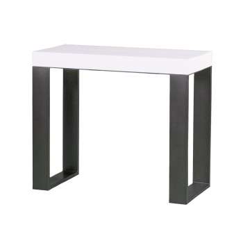 Console Tecno pieds anthracite - Console extensible Tecno 90x40/300 cm frêne blanc pieds anthracite