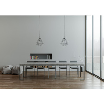 Console Tecno pieds anthracite - Console extensible Tecno Premium 90x40/300 cm en chêne naturel pieds anthracite