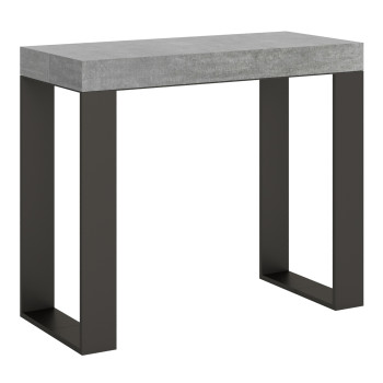 Console Tecno pieds anthracite - Console extensible Tecno Premium 90x40/300 cm en chêne naturel pieds anthracite