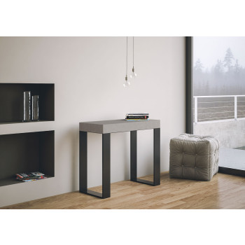 Console Tecno pieds anthracite - Console extensible Tecno Premium 90x40/300 cm en chêne naturel pieds anthracite