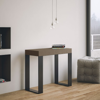 Console Tecno pieds anthracite - Console extensible Tecno Premium 90x40/300 cm en chêne naturel pieds anthracite