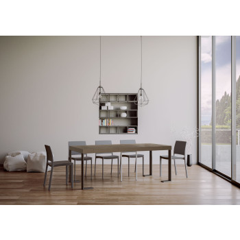 Console Tecno pieds anthracite - Console extensible Tecno Premium 90x40/300 cm en chêne naturel pieds anthracite