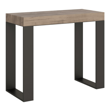 Console Tecno pieds anthracite - Console extensible Tecno Premium 90x40/300 cm en chêne naturel pieds anthracite