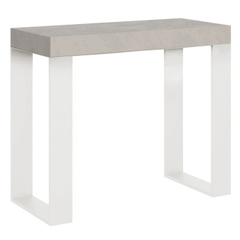 Console Tecno pieds blancs - Console extensible 90x40/196 cm Tecno Small frêne blanc pieds blancs