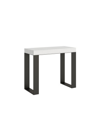 Console Tecno structure Anthracite - Console extensible 90x40/196 cm Tecno Small Frêne Blanc structure Anthracite