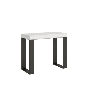 Console Tecno structure Anthracite - Console extensible 90x40/196 cm Tecno Small Frêne Blanc structure Anthracite