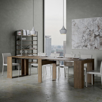 Console Venus - Console extensible 90x48/296 cm Venus frêne blanc avec rallonges intérieures