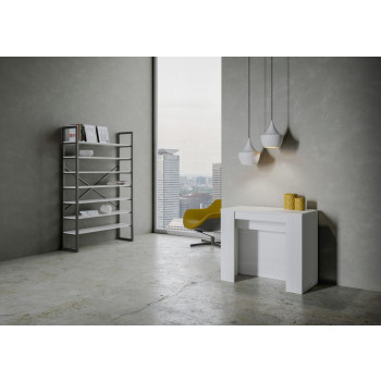 Console Venus - Console extensible 90x48/296 cm Venus frêne blanc avec rallonges intérieures