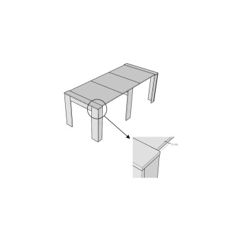 Console Venus - Console extensible 90x48/296 cm Venus frêne blanc avec rallonges intérieures