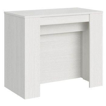 Console Venus - Console extensible 90x48/296 cm Venus frêne blanc avec rallonges intérieures