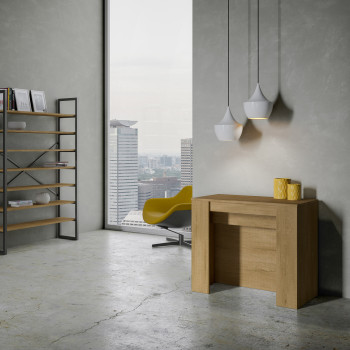 Console Venus - Console extensible 90x48/296 cm Venus frêne blanc avec rallonges intérieures