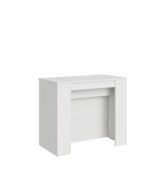 Console Venus - Console extensible 90x48/296 cm Venus frêne blanc avec rallonges intérieures