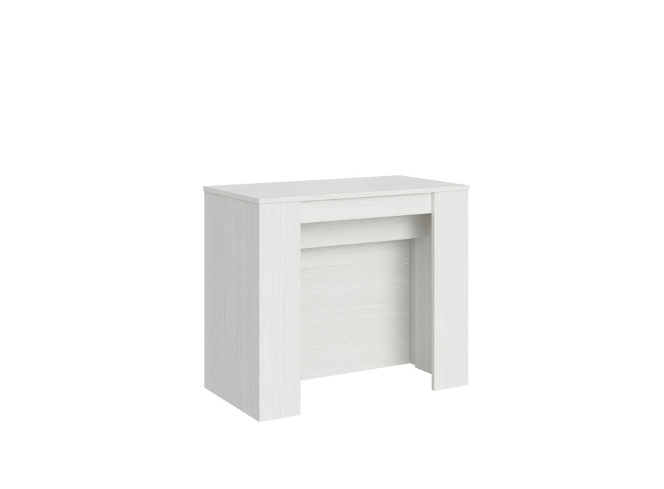 Console Venus - Console extensible 90x48/296 cm Venus frêne blanc avec rallonges intérieures