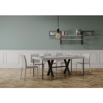 Console Xenia avec structure anthracite - Console extensible 90x40/196 cm Xenia Small Premium Chêne Naturel avec structure anthracite