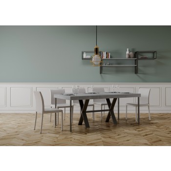 Console Xenia avec structure anthracite - Console extensible 90x40/196 cm Xenia Small Premium Chêne Naturel avec structure anthracite