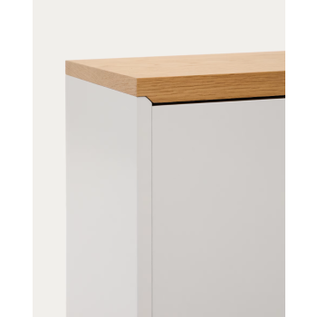 Buffet 3 portes Abilen, placage chêne et laqué blanc, 180 x 75 cm, FSC 100%