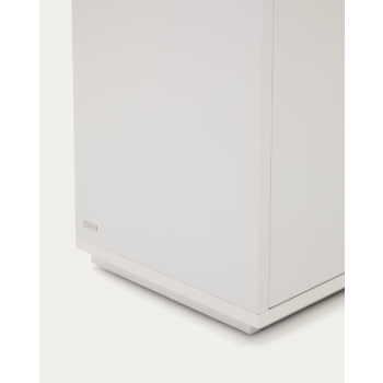 Buffet 3 portes Abilen, placage chêne et laqué blanc, 180 x 75 cm, FSC 100%