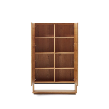 Buffet haut 2 portes Alguema en placage de chêne finition naturelle, 100 x 163,5 cm