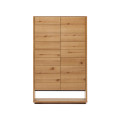 Buffet haut 2 portes Alguema en placage de chêne finition naturelle, 100 x 163,5 cm
