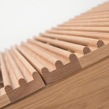 Buffet Beyla 4 portes en bois massif et placage chêne 180 x 71,5 cm FSC 100%