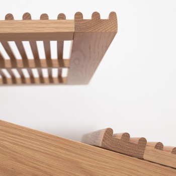 Buffet 4 portes Beyla en bois massif et placage chêne 180 x 71,5 cm FSC 100%