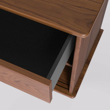 Buffet Carolin avec 2 portes et 1 tiroir, placage noyer, 180 x 83,8 cm