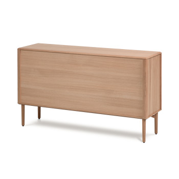 Buffet Lenon 2 portes 3 tiroirs en bois et placage chêne, 155 x 86 cm, certifié FSC MIX