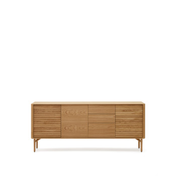 Buffet Lenon 3 portes, 3 tiroirs en bois et placage chêne, 200x86 cm, FSC MIX Crédit
