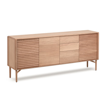 Buffet Lenon 3 portes, 3 tiroirs en bois et placage chêne, 200x86 cm, FSC MIX Crédit