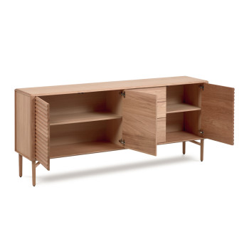 Buffet Lenon 3 portes, 3 tiroirs en bois et placage chêne, 200x86 cm, FSC MIX Crédit