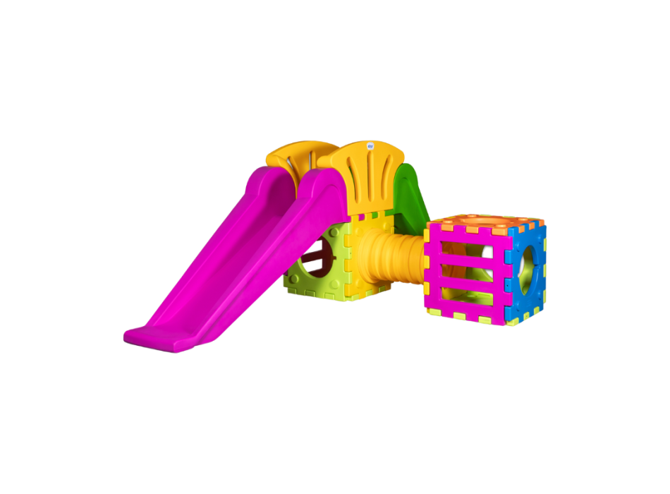 Jouet cubique modèle L2000 – jeu modulaire avec 1 grand toboggan et 1 cube.