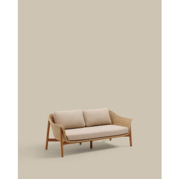 Canapé 2 places Galea en teck massif et rotin synthétique 170,5 cm FSC 100 % FSC