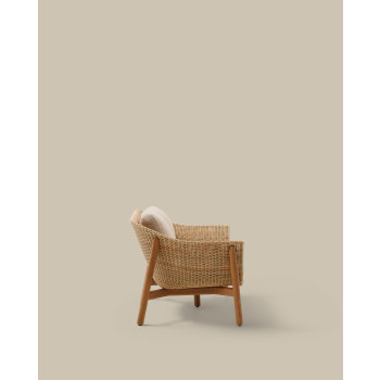 Canapé 2 places Galea en teck massif et rotin synthétique 170,5 cm FSC 100 % FSC