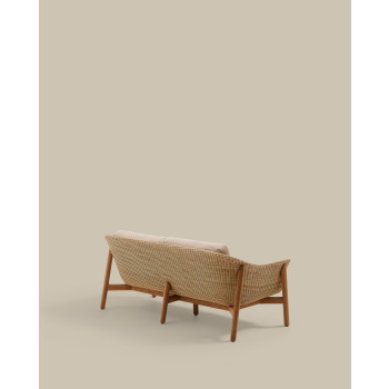 Canapé 2 places Galea en teck massif et rotin synthétique 170,5 cm FSC 100 % FSC