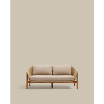 Canapé 2 places Galea en teck massif et rotin synthétique 170,5 cm FSC 100 % FSC
