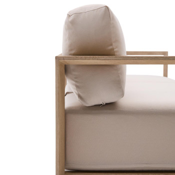 Canapé 3 places Ambra en bois d'acacia massif finition claire, 249 cm, FSC 100%