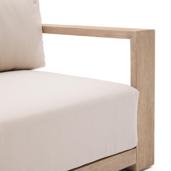 Canapé 3 places Ambra en bois d'acacia massif finition claire, 249 cm, FSC 100%