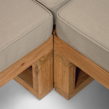 Canapé d'angle 5 places Flaviina en bois d'acacia 100% FSC