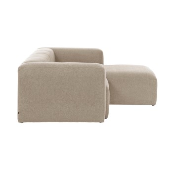 Canapé 2 places Blok méridienne droite beige 240 cm
