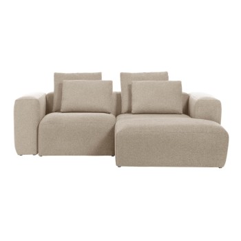 Canapé 2 places Blok méridienne droite beige 240 cm