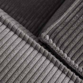 Canapé Blok 2 places avec méridienne gauche en velours côtelé épais