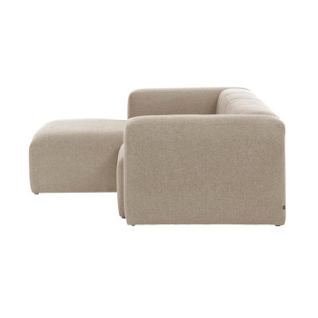 Canapé Blok 2 places en chenille beige avec méridienne gauche 240 cm FSC Mix Credit