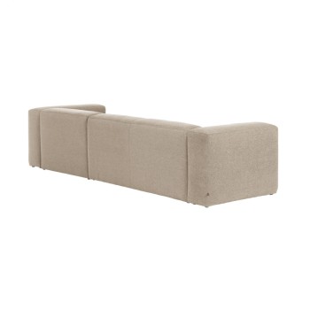 Canapé 3 places Blok méridienne droite beige 300 cm