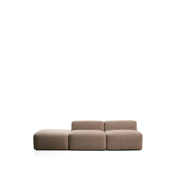 Canapé 3 places Blok avec pouf d'extrémité en chenille
