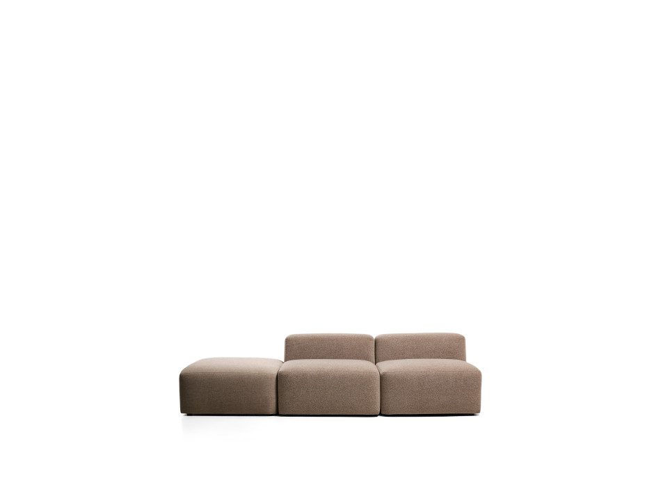 Canapé 3 places Blok avec pouf d'extrémité en chenille