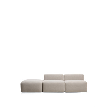 Canapé 3 places Blok avec pouf d'extrémité en chenille
