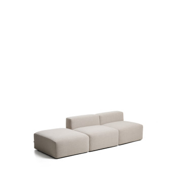 Canapé 3 places Blok avec pouf d'extrémité en chenille